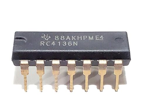 RC4136N RC4136 Quad Low Noise 30V Operational Amplifier Op Amp Breadboard-Friendly IC DIP-14 (Pack of 5) in Saudi Arabia