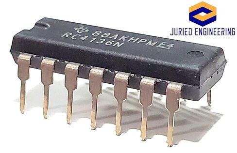 RC4136N RC4136 Quad Low Noise 30V Operational Amplifier Op Amp Breadboard-Friendly IC DIP-14 (Pack of 5) in Saudi Arabia