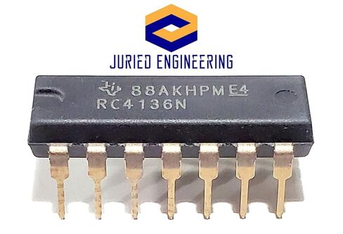 RC4136N RC4136 Quad Low Noise 30V Operational Amplifier Op Amp Breadboard-Friendly IC DIP-14 (Pack of 5) in Saudi Arabia