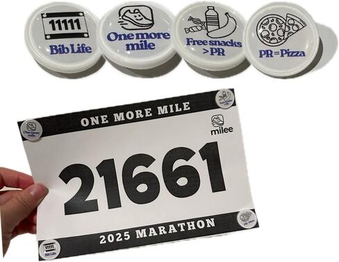 milee One More Mile Snap Race Bib Holders, 4-Pcs Reusable Bib Clips, No Safety Pins for Running, Cycling & Triathlon in Saudi Arabia