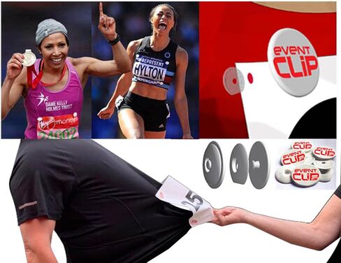 مشابك السباق Happy، Running Snap-Lock لتأمين أرقام الجري وركوب الدراجات. مصنوعة من البلاستيك المعاد تدويره الأصلي والأفضل لعام 2012. in Kuwait