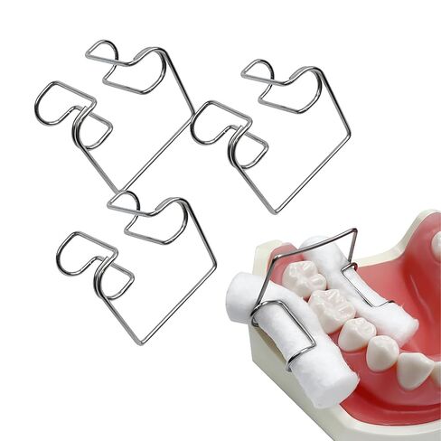 مشبك حامل لفافة قطن الأسنان، 4 قطع من YOUYA DENTAL، مشبك لفافة قطن من الفولاذ المقاوم للصدأ قابل للتعقيم، أداة عزل الأسنان، حامل لفافة القطن لمختبر الأسنان أو عيادة طبيب الأسنان in Saudi Arabia