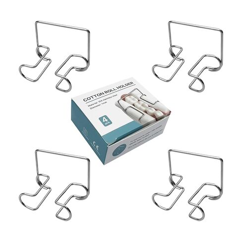 مشبك حامل لفافة قطن الأسنان، 4 قطع من YOUYA DENTAL، مشبك لفافة قطن من الفولاذ المقاوم للصدأ قابل للتعقيم، أداة عزل الأسنان، حامل لفافة القطن لمختبر الأسنان أو عيادة طبيب الأسنان in Saudi Arabia