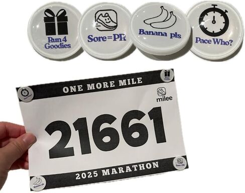 milee One More Mile Snap Race Bib Holders, 4-Pcs Reusable Bib Clips, No Safety Pins for Running, Cycling & Triathlon in Saudi Arabia