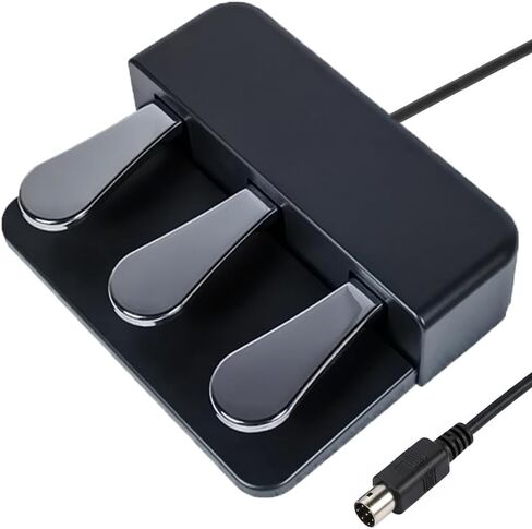 3-Pedal Unit for Digital Pianos - Compatible with Yamaha P-125, P-225, P-525, DGX-670, Includes Sustain, Soft, and Sostenuto Pedals in Kuwait