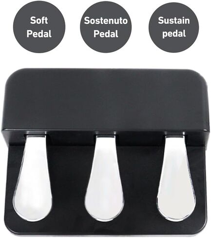 3-Pedal Unit for Digital Pianos - Compatible with Yamaha P-125, P-225, P-525, DGX-670, Includes Sustain, Soft, and Sostenuto Pedals in Kuwait