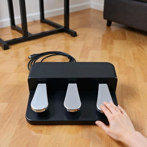 3-Pedal Unit for Digital Pianos - Compatible with Yamaha P-125, P-225, P-525, DGX-670, Includes Sustain, Soft, and Sostenuto Pedals in Kuwait