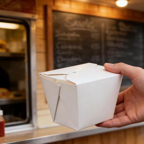 100 Packs 16 Oz Kraft Paper To Go Box, White Chinese Take Out Container, Paper Takeout Boxes Chinese Food Boxes for Parties, Catering, Restaurants in Saudi Arabia