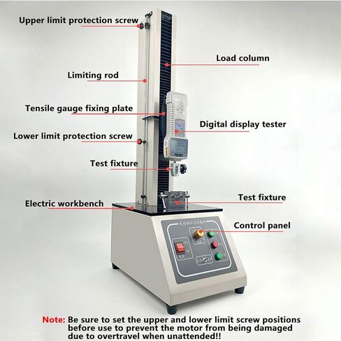 جهاز قياس القوة الرقمي، جهاز اختبار التوتر الكهربائي لحزام الأسلاك، مسافة 450 مم، يتضمن مشبكين و5 مجسات (10N) - أداة سحب دقيقة لإجراء قياسات دقيقة in Kuwait