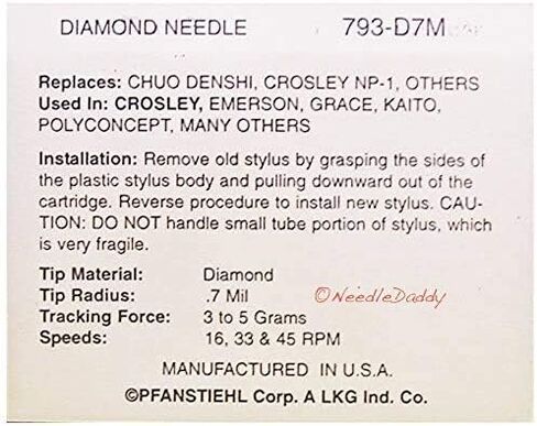 NEW IN BOX UPGRAGE NEEDLE STYLUS Pfanstiehl 793-D7 793-D7M FOR TEAC GF180 D7M in Saudi Arabia