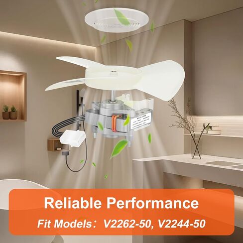 BCD-0388 Ceiling Exhaust Fan Motor and Blade Combo – Quiet 1.0 Sones, 50 CFM High Airflow Replacement for Mobile Home Bathroom Exhaust Fan – Compatible with V2262-50, V2244-50, V2245-50 Models in Kuwait