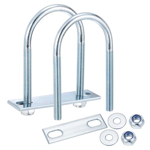 METALLIXITY U Bolts 4Set (M6x16x36mm), Round U Bolt Kits Carbon Steel with Nylon Lock Nut Washers Plates - for Construction, Pipe, Trailer, Automotive, Leaf Spring Fastener in Saudi Arabia