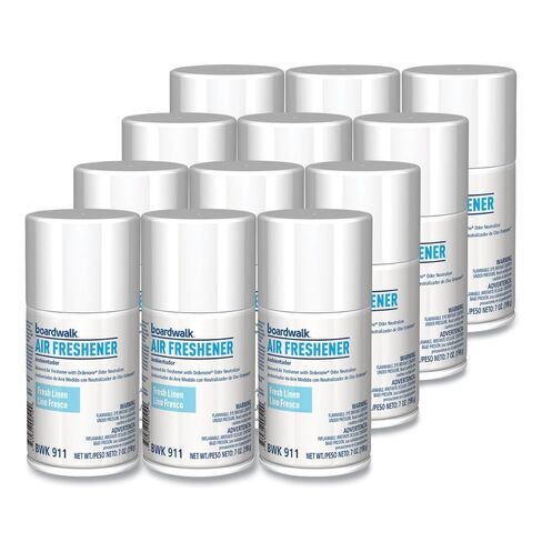 Boardwalk Metered Air Freshener Refill, 12-Pack, 7 oz Aerosol Spray, Fresh Linen Scent, Fits Most Standard Dispensers, Lasts For 30 Days in Saudi Arabia