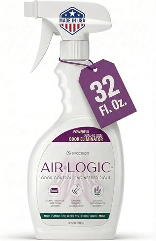 Dual-Action Odor Eliminator Spray 32 Fl Oz, Plant-Based Instant Knockdown & Enzymatic Deodorizer for Home, Neutralizes 16 Odor Sources, Bleach-Free, Fabric & Surface Safe, Lavender Lemon in Kuwait