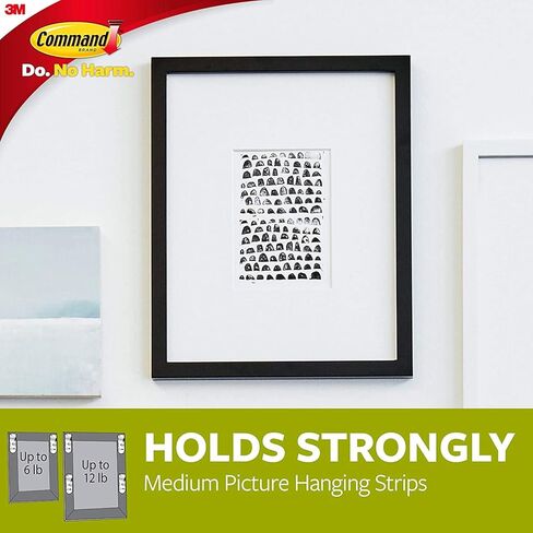 8 Pack Medium Black Adhesive Picture Hanger Strips in Saudi Arabia