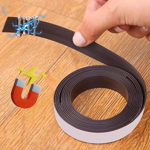 1M Self Adhesive Magnetic Strips Strong Magnetic Tape Flexible Magnet Strip for Fridge DIY Photo Poster Office Rubber Magnets (L,1.5 * 0.1 * 100cm) in Saudi Arabia