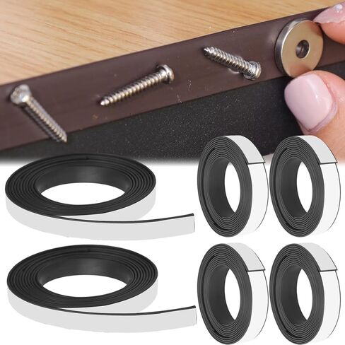1M Self Adhesive Magnetic Strips Strong Magnetic Tape Flexible Magnet Strip for Fridge DIY Photo Poster Office Rubber Magnets (L,1.5 * 0.1 * 100cm) in Saudi Arabia