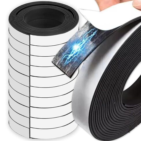 1M Self Adhesive Magnetic Strips Strong Magnetic Tape Flexible Magnet Strip for Fridge DIY Photo Poster Office Rubber Magnets (L,1.5 * 0.1 * 100cm) in Saudi Arabia