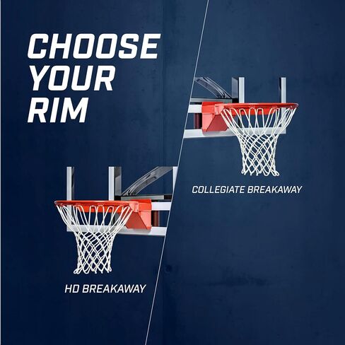 نظام كرة السلة من سلسلة Goalsetter X448 Extreme - لوح خلفي زجاجي مقاس 48 بوصة - حافة جماعية قابلة للفصل in Kuwait