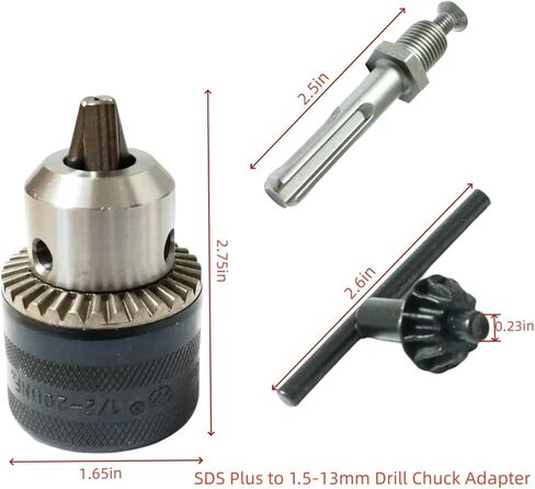 1.5-13mm Quick Change Drill Chuck Adapter – SDS Plus Adapter Compatible, Impact to Drill Adapter with Keyless Drill Chuck and Drill Press Adapter for Hand Drill in Kuwait