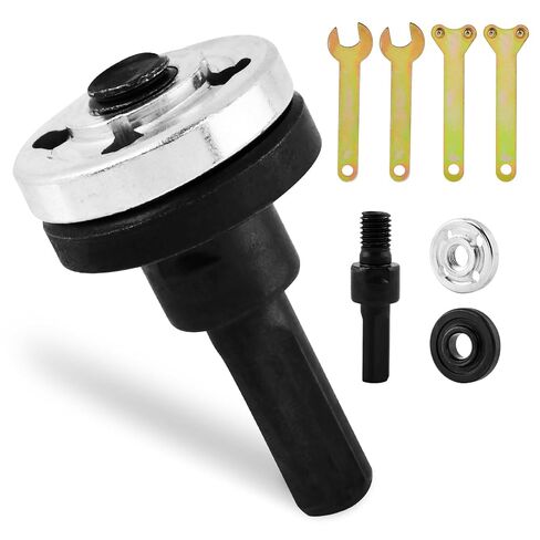 5Pcs Electric Drill Angle Grinder Connecting Rod Set, 10mm Angle Grinder Tool Drill Arbor Mandrel Adaptor with Spanner for Cutting Disc, Polish Disc and Polish Sponge in Saudi Arabia