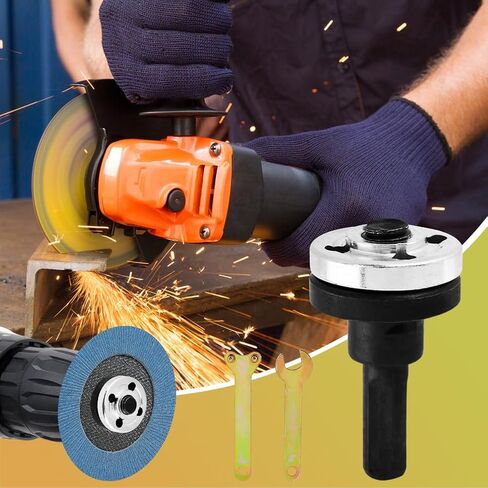 5Pcs Electric Drill Angle Grinder Connecting Rod Set, 10mm Angle Grinder Tool Drill Arbor Mandrel Adaptor with Spanner for Cutting Disc, Polish Disc and Polish Sponge in Saudi Arabia