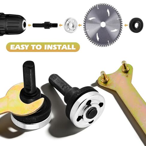 5Pcs Electric Drill Angle Grinder Connecting Rod Set, 10mm Angle Grinder Tool Drill Arbor Mandrel Adaptor with Spanner for Cutting Disc, Polish Disc and Polish Sponge in Saudi Arabia