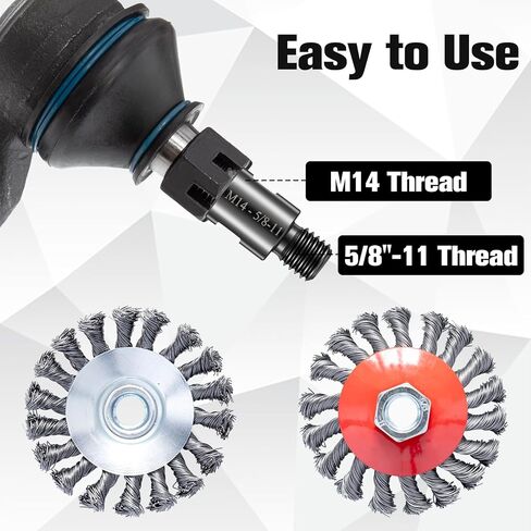 Angle Grinder Adapter, 2 Pcs Angle Grinder Attachment Converter M14 Female to 5/8-11 Male, Interface Connector Adapter for Angle Grinder Polisher Drill Bit Connecting Tool in Saudi Arabia
