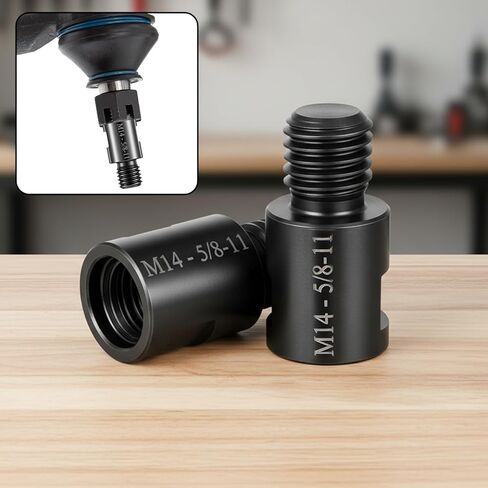 Angle Grinder Adapter, 2 Pcs Angle Grinder Attachment Converter M14 Female to 5/8-11 Male, Interface Connector Adapter for Angle Grinder Polisher Drill Bit Connecting Tool in Saudi Arabia