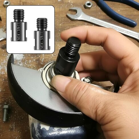 Angle Grinder Adapter, 2 Pcs Angle Grinder Attachment Converter M14 Female to 5/8-11 Male, Interface Connector Adapter for Angle Grinder Polisher Drill Bit Connecting Tool in Saudi Arabia