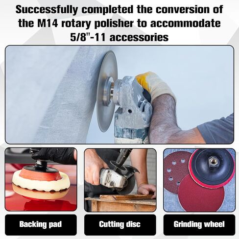 Angle Grinder Adapter, 2 Pcs Angle Grinder Attachment Converter M14 Female to 5/8-11 Male, Interface Connector Adapter for Angle Grinder Polisher Drill Bit Connecting Tool in Saudi Arabia