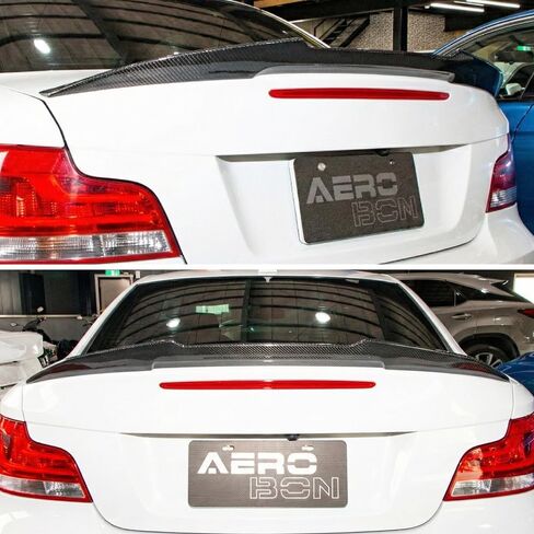 Aerobon Real Carbon Fiber Trunk Spoiler متوافق مع 2008-2013 BMW 1 Series E82 Coupe Spoiler و 1M Coupe Spoiler (H Style) in Kuwait