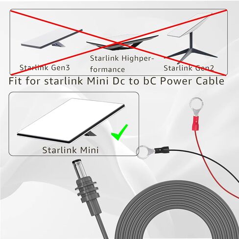 Sigely Replacement for 9.8 FT Starlink Mini O Ring Connecters Extension Cable,18AWG Starlink Mini Direct Battery Power Cable, with ATC/ATO Fuse Holder, Fits for RV, Off-Road, Boat, Off-Grid Solar in Kuwait