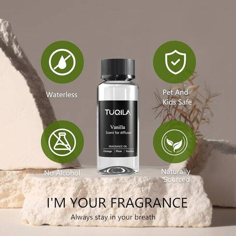 زيوت عطرية من زيت الفانيليا لموزع الروائح بدون ماء، رائحة عطرية - البندق والحمضيات والقرفة والبرقوق والكشمير وزيت عطري خشبي 120 مل، للمنزل والفندق والمكتب والسيارة in Kuwait