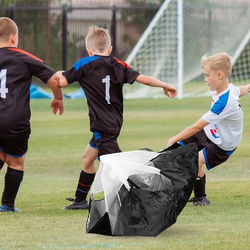 Resistance Parachute for Sprinting and Football Training, Dual Black Speed Chutes with Adjustable Belt, Outdoor Speed and Agility Trainer and Adults in Saudi Arabia