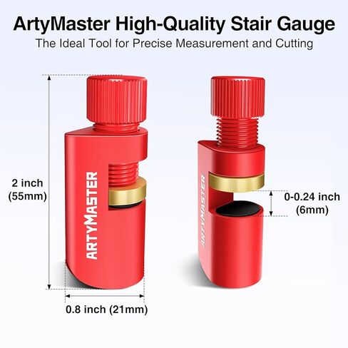 Stair Gauges Set with Rubber Pad, Stair Gauges for Framing Square and Speed Square, Framing Jig Circular Saw, Attachment Tool for Carpentry Squares Framing, Stair Gauges Knobs Tool（Red） in Saudi Arabia