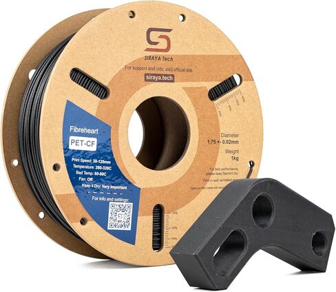 Siraya Tech Fibreheart PPA-CF 3D Printing Filament: Industrial-Grade Carbon Fiber Nylon, Superior Strength & Heat Resistance - The High Performance PAHT-CF (1kg, Black) in Saudi Arabia