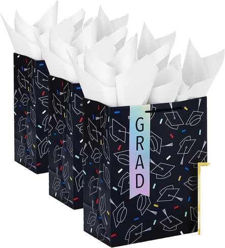 Hallmark 13" Large Dr. Seuss Graduation Gift Bag with Tissue Paper and Graduation Card (Oh, the Places You'll Go!) for High School, Kindergarten, College, Nursing School Grads in Saudi Arabia