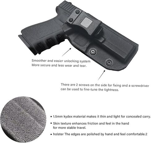 IWB Kydex Holsters: for Glock 17/19/43/22/26/31, G2C, p2022 P365 - P320, r PPQ, M&P 380, M&P9 Shield, M&P Bodyguard 380, Colt1911, TH9- Inside Waistband in Saudi Arabia