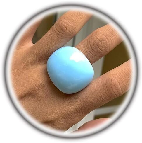 Rrdaily Chunky Acrylic Wide Band Rings for Women, Exaggerated Large Plastic Resin Knuckle Statement Rings Thick Big Finger Jewelry Accessories Gifts in Saudi Arabia