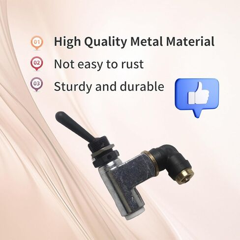 صمام التحكم بالهواء المضغوط بمفتاح تبديل الهواء الكبير مناسب لشاحنة بيتربيلت وتطبيقات التحكم بالهواء المضغوط الصناعية، يحل محل BA14500، توصيل سريع 1/4 بوصة، لمسة نهائية مطلية بالزنك 90 درجة in Kuwait