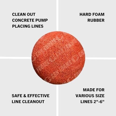 6" ID Concrete Pump Placing Line Hard Cleanout Ball COBH60, Case of 15 in Kuwait