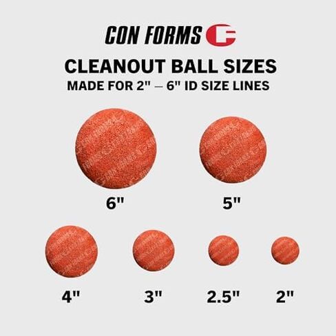 6" ID Concrete Pump Placing Line Hard Cleanout Ball COBH60, Case of 15 in Kuwait