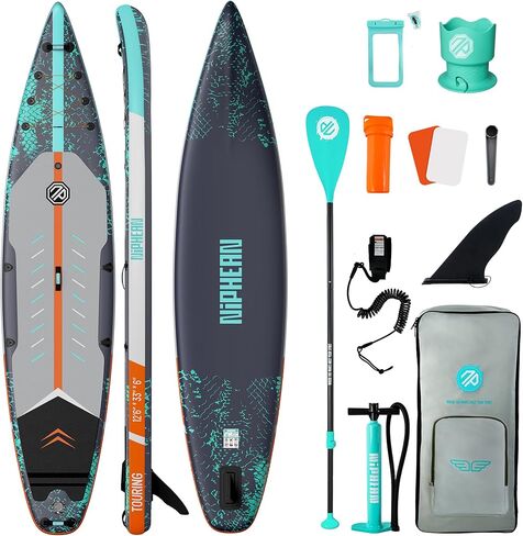 Niphean 12'6" Paddle Board, 550LB Capacity Touring Inflatable Paddle Board with Complete SUP Accessories& Kick Pad, Stable Stand up Paddle Board for Adults & Youth Racing Surfing (Beginner Friendly) in Saudi Arabia