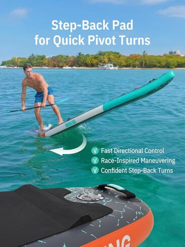 Niphean 12'6" Paddle Board, 550LB Capacity Touring Inflatable Paddle Board with Complete SUP Accessories& Kick Pad, Stable Stand up Paddle Board for Adults & Youth Racing Surfing (Beginner Friendly) in Saudi Arabia
