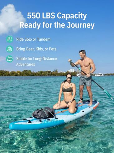 Niphean 12'6" Paddle Board, 550LB Capacity Touring Inflatable Paddle Board with Complete SUP Accessories& Kick Pad, Stable Stand up Paddle Board for Adults & Youth Racing Surfing (Beginner Friendly) in Saudi Arabia