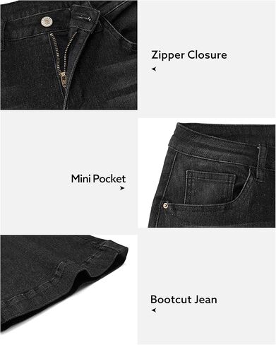 بنطلون جينز نسائي من OUGES بخصر مطاطي عالي الخصر وواسع in Kuwait