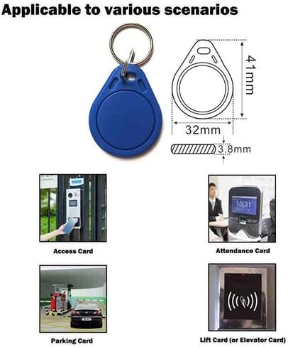 50 PCS 13.56 MHz UID Writable Rewritable Clone IC Smart Keychain, Compatible with MIFARE Classic 1K, RFID Blank Tag for Access Control Key Tag Rewritable (50 PCS) in Saudi Arabia