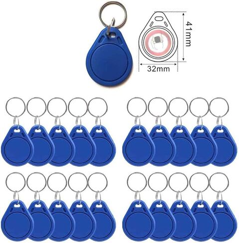 50 PCS 13.56 MHz UID Writable Rewritable Clone IC Smart Keychain, Compatible with MIFARE Classic 1K, RFID Blank Tag for Access Control Key Tag Rewritable (50 PCS) in Saudi Arabia