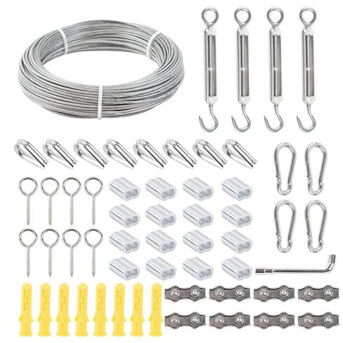 1/16 Steel Wire Rope kit,Stainless Steel Wire Rope Rotary Buckle tensioner kit,Outdoor String lamp Suspension kit, Crimping Ring Sleeve, Steel Wire Cable Curtain Cable in Saudi Arabia